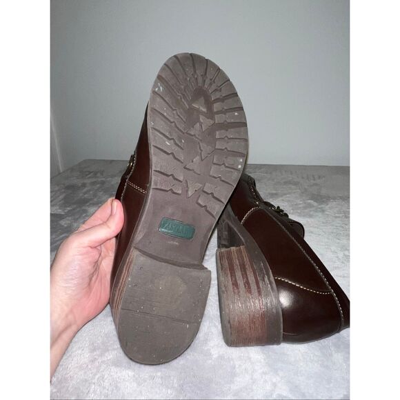 women’s Y2K chunky Leather Block Heel Loafers 10 - Picture 8 of 9